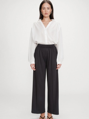 Pantaloni Pax gri antracit, largi cu talie elastica