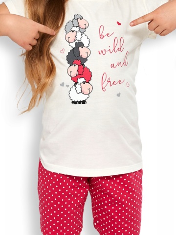 Pijama fete 1-8 ani, 100% bumbac, Cornette G787-082 Be wild and free - Img 2