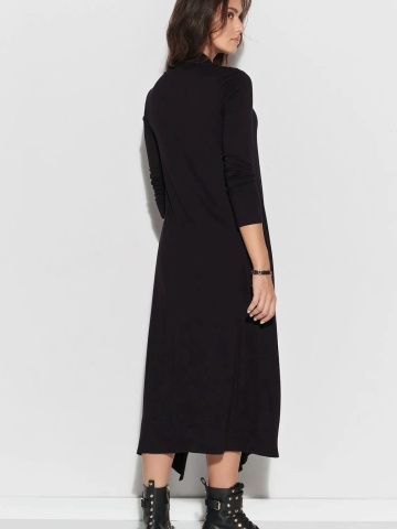 Rochie neagra maxi cu slit - M909 - Img 2