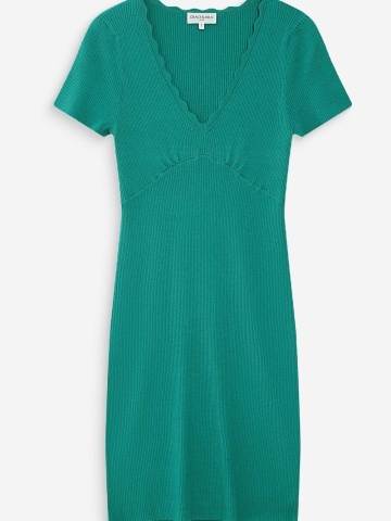 Rochie Valeriane verde turcoaz mulata din tricot fin - Img 6