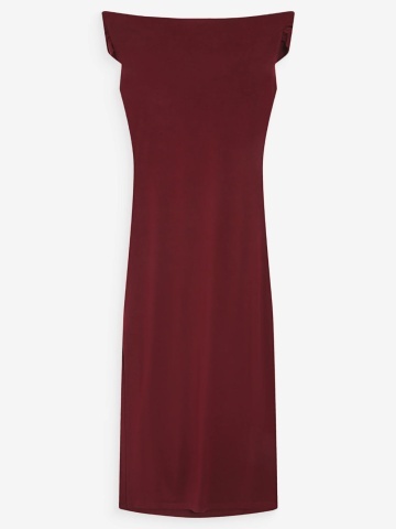 Rochie Vanity lunga rosie cu umar asimetric - Img 9