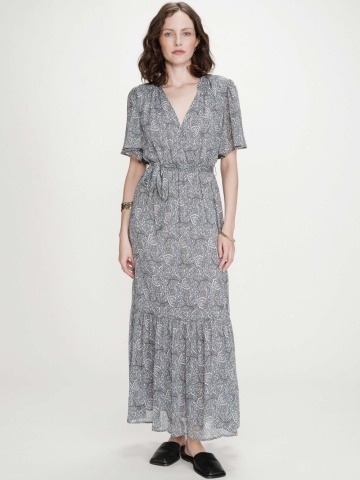 Rochie Venelle maxi vaporoasa cu imprimeu