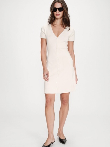 Rochie Venezuela ecru din tricot moale - Img 3