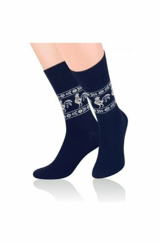 Sosete barbati cu model folk - Steven S056-C052 granat