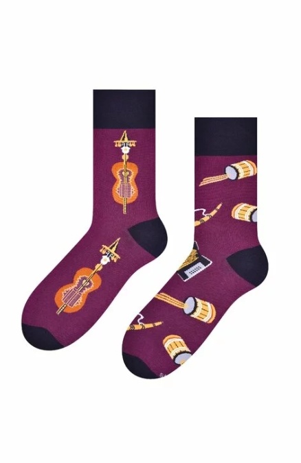 Sosete barbati, model asimetric Folk - Steven S118M018 bordo - Img 2