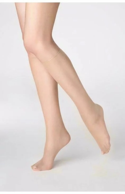 Sosete dama, lungime 3/4 - set 2 perechi - Marilyn Ufki No Stress, 15 DEN - nude, negru - Img 2