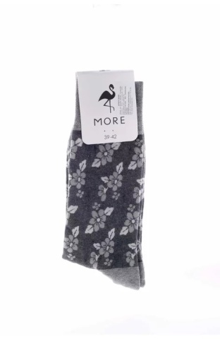 Sosete lungi barbati, model Flowers - More S051-091 gri - Img 3