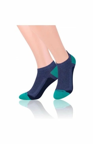 Sosete scurte barbati - Steven S101-08T jeans melange-verde