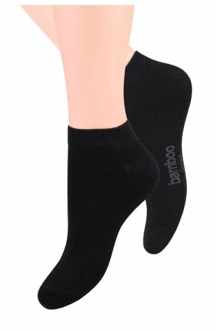 Sosete scurte unisex, viscoza de bambus, culoare negru - Steven S094-N