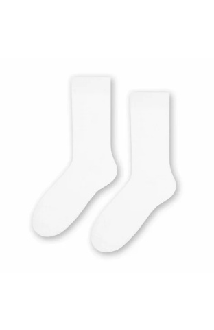 Sosete simple barbati, bumbac, culoare alb - Steven S048-ALB