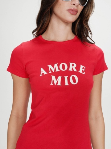 Tricou dama Valerio rosu din bumbac