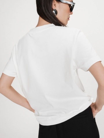 Tricou de dama Vanders ivory din bumbac - Img 5