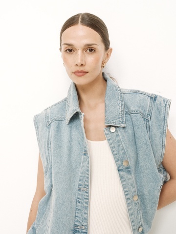 Vesta Vallonia skyblue oversize din denim - Img 11