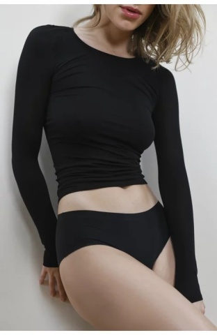 Bluza dama extrem de flexibila, Julimex Second Skin, Invisible-Line - alb, negru - Img 1