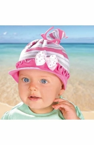 Caciulita de vara din bumbac pentru fetite 18-36 luni - AJS 28-143 roz, fucsia, alb