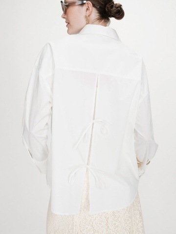 Camasa Valerie ivory oversize din bumbac - Img 2