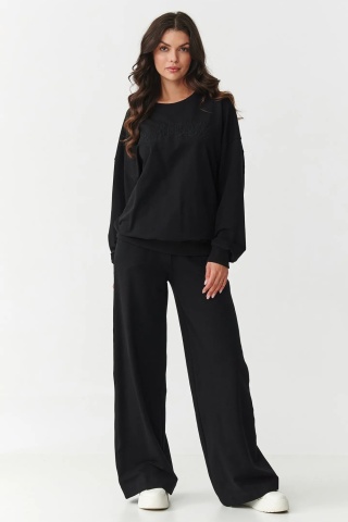 Compleu trening dama cu pantaloni largi, negru - M890 - Img 3