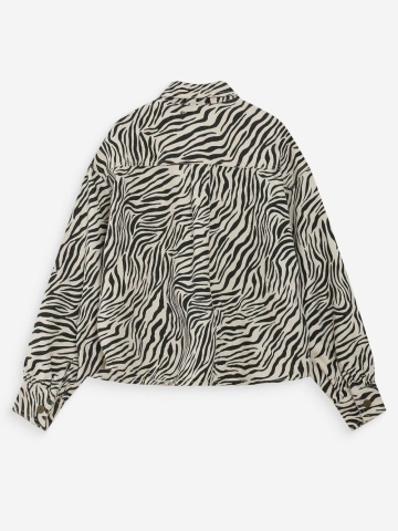 Jacheta-camasa Vana oversize din bumbac cu imprimeu zebra - Img 10