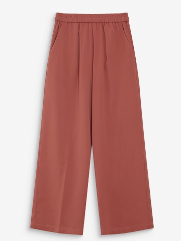 Pantaloni Noblesse terracotta wide-leg cu talie medie-inalta - Img 6