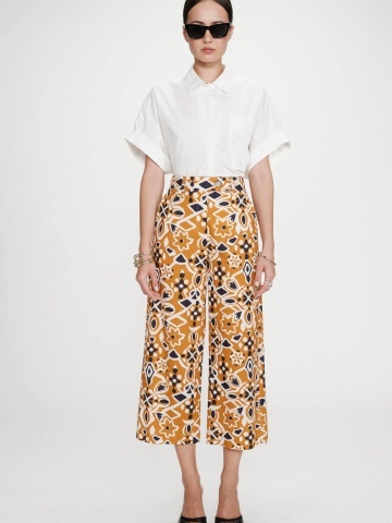 Pantaloni Varsy drepti 7/8 cu talie inalta si imprimeu - Img 2