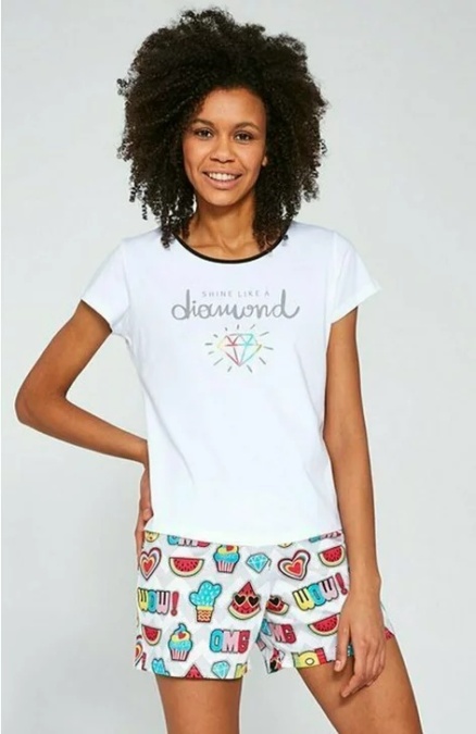 Pijama dama, 100% bumbac, Cornette W521-191 Shine like a diamond - Img 1