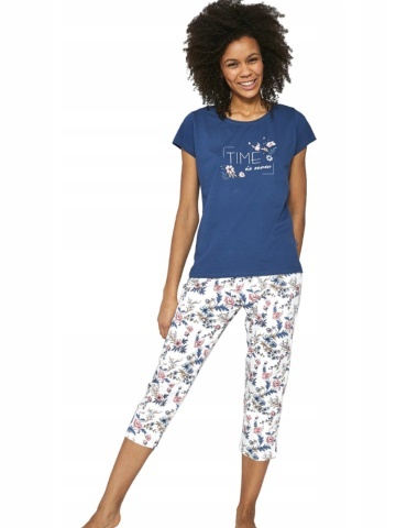 Pijama dama, 3 piese, 100% bumbac, Cornette W665-204 Time is now - Img 3