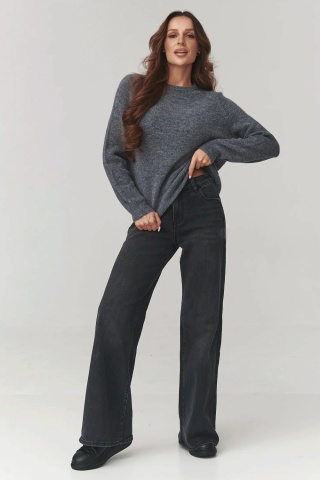 Pulover dama – mix de lana si alpaca, guler rotund, culoare gri - C21 - Img 2