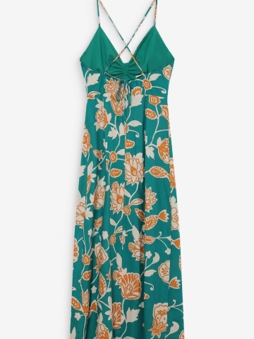 Rochie Velyssa verde turcoaz cu model floral - Img 6