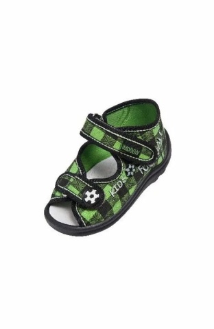 Sandalute verzi pentru baieti din bumbac cu inchidere velcro - Viggami - Img 5