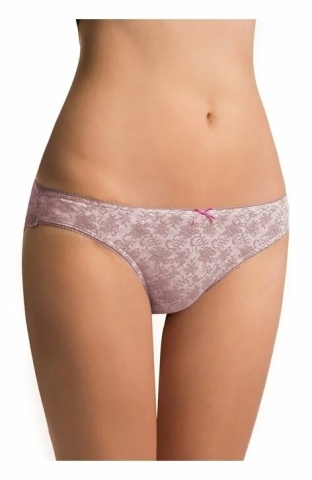 Set 2 chiloti bikini dama din bumbac, imprimeu floral albastru si bej - Key LPR508 - Img 4