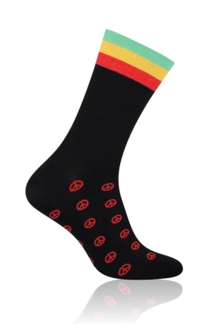Sosete barbati, model Peace - More S079043 negru detaliu rosu