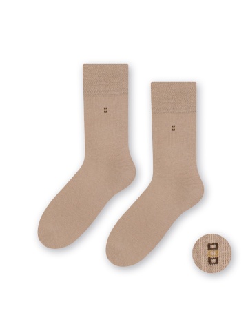 Sosete bumbac barbati, sosete cu logo pentru pantofi - Steven S056-013 bej deschis