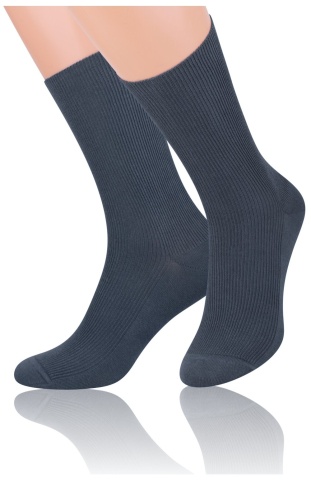 Sosete bumbac unisex, fara compresie, Steven S018-GRAF, grafit