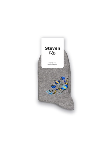 Sosete dama, colectia Folk - Steven S118K016 gri - Img 2