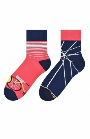 Sosete dama - Sosete colorate - fabricate din bumbac, cu model asimetric colorate - Happy socks - More S078AS007 Bicycle - Img 2