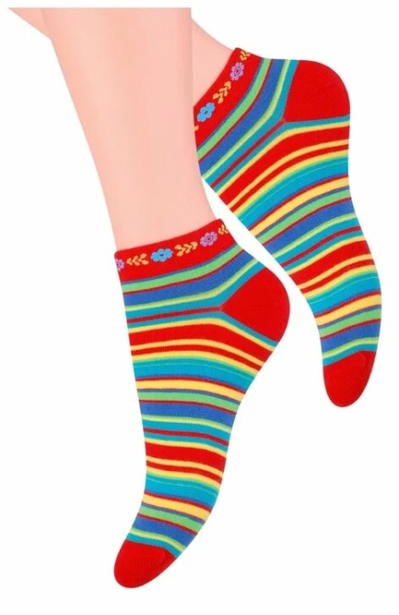 Sosete scurte dama, colectia folk - Steven S116-004 multicolor - Img 1