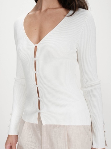 Top Volage ivory tip cardigan din tricot - Img 3