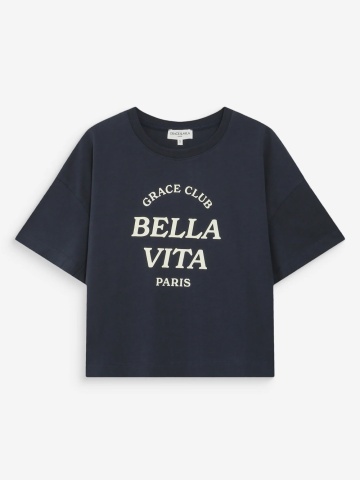 Top Voss oversize din bumbac navy blue - Img 6