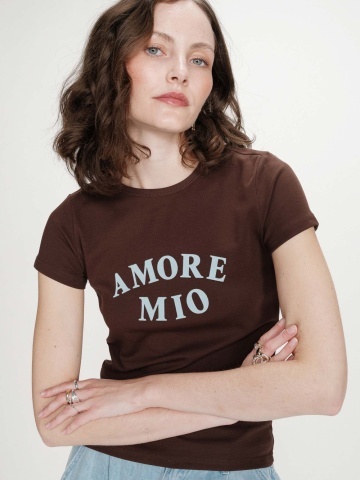 Tricou dama Valerio chocolate din bumbac