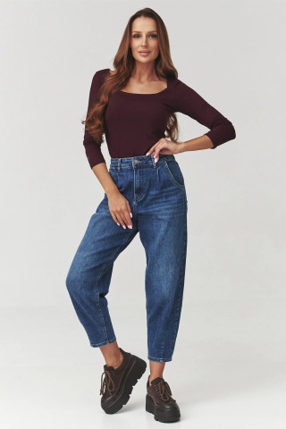Bluza dama cu guler patrat, bordo - C10 - Img 2