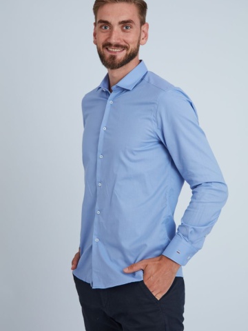 Camasa premium barbati, bumbac, regular fit - FRONTERA - albastru cu patratele - Img 1