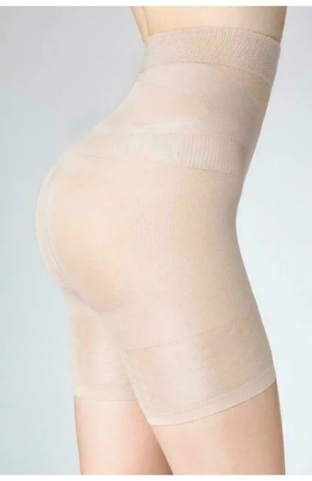 Chilot modelator (bermude) cu talie inalta - Marilyn Slim Body ecru, negru - Img 3