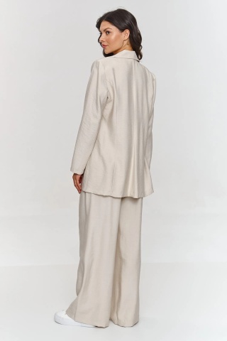 Compleu dama cu sacou si pantaloni largi, bej - M883 - Img 4