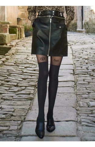 Dresuri de dama cu model ochi si gene - Marilyn Zazu U07, 60 DEN - negru - Img 2
