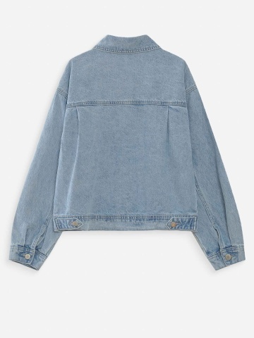 Jacheta Vinnie din denim sky blue cu croiala boxy - Img 8
