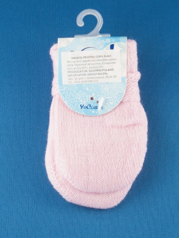 Manusi pentru fete din acrilic fara degete R001 roz, bleu, alb, crem - YO Club
