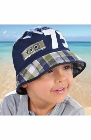 Palarie de vara 100% bumbac pentru baieti 2-7 ani - AJS 28-183 bleumarin, albastru, bleu, gri