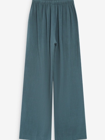 Pantaloni Raven verde petrol lejeri cu talie inalta - Img 7