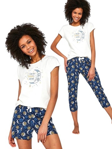 Pijama dama, 3 piese, 100% bumbac, Cornette W388-203 I love you