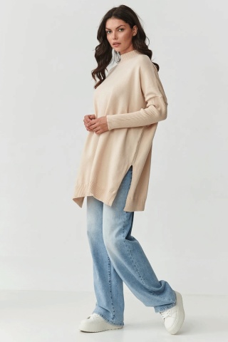 Pulover oversize, la baza gatului pentru femei, nude - S164 - Img 2